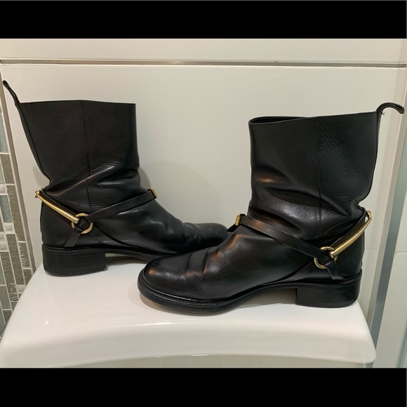 GUCCI Black Leather Horsebit Ankle Boots size 40 - Picture 5 of 14